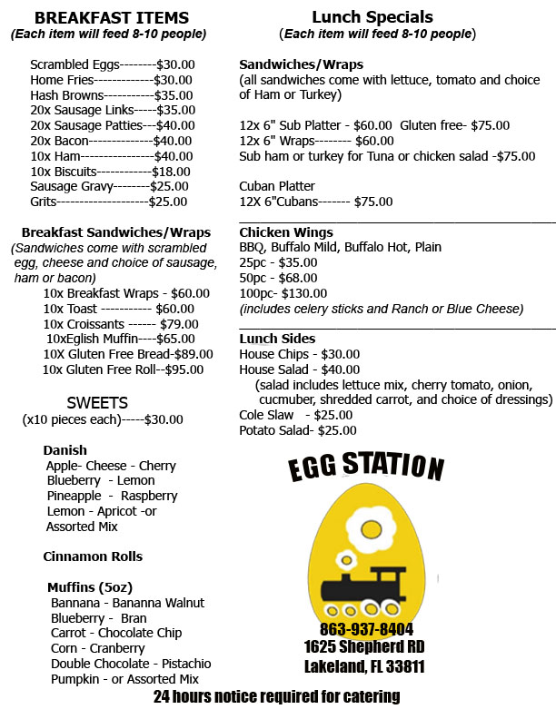 catering menu